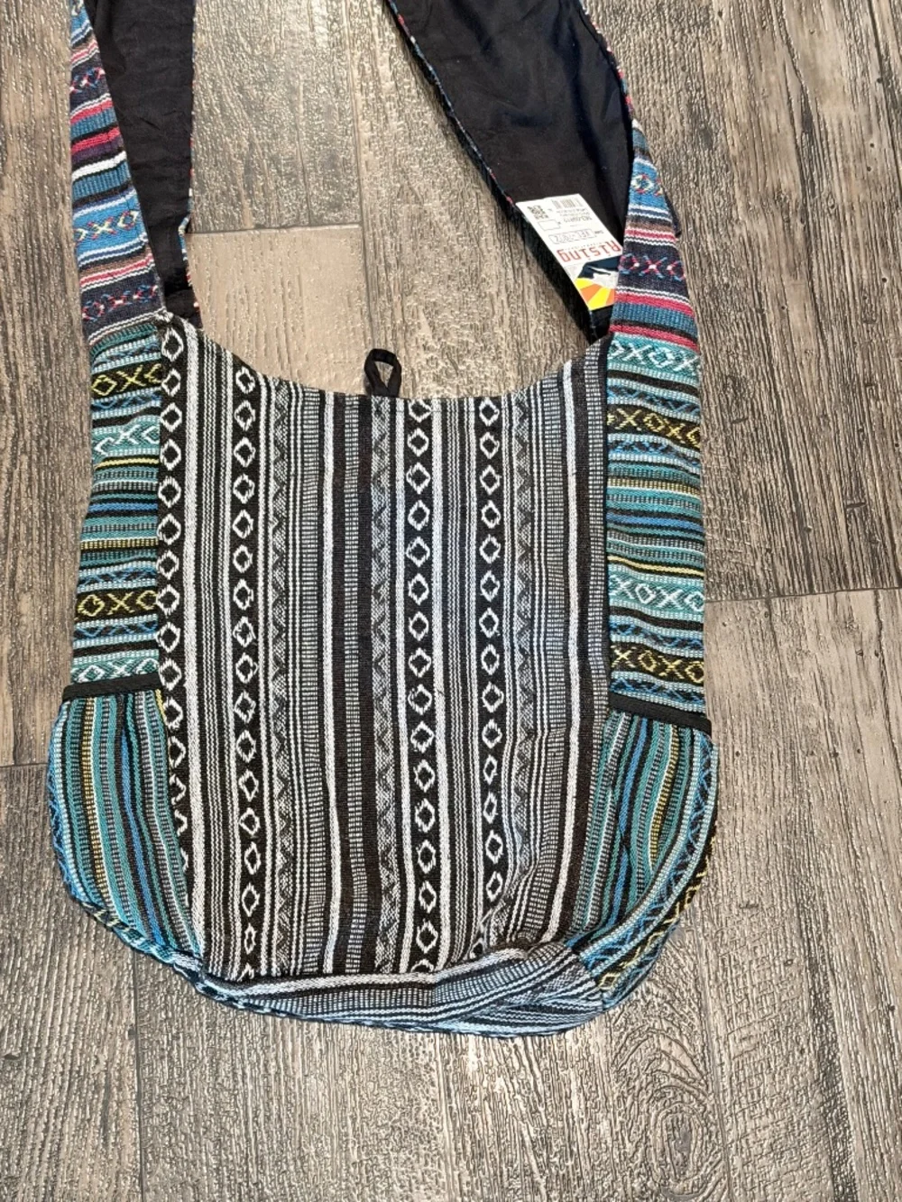 Rising International Large Sun & Moon Boho Hobo Bag Handcrafted Nepal NWT